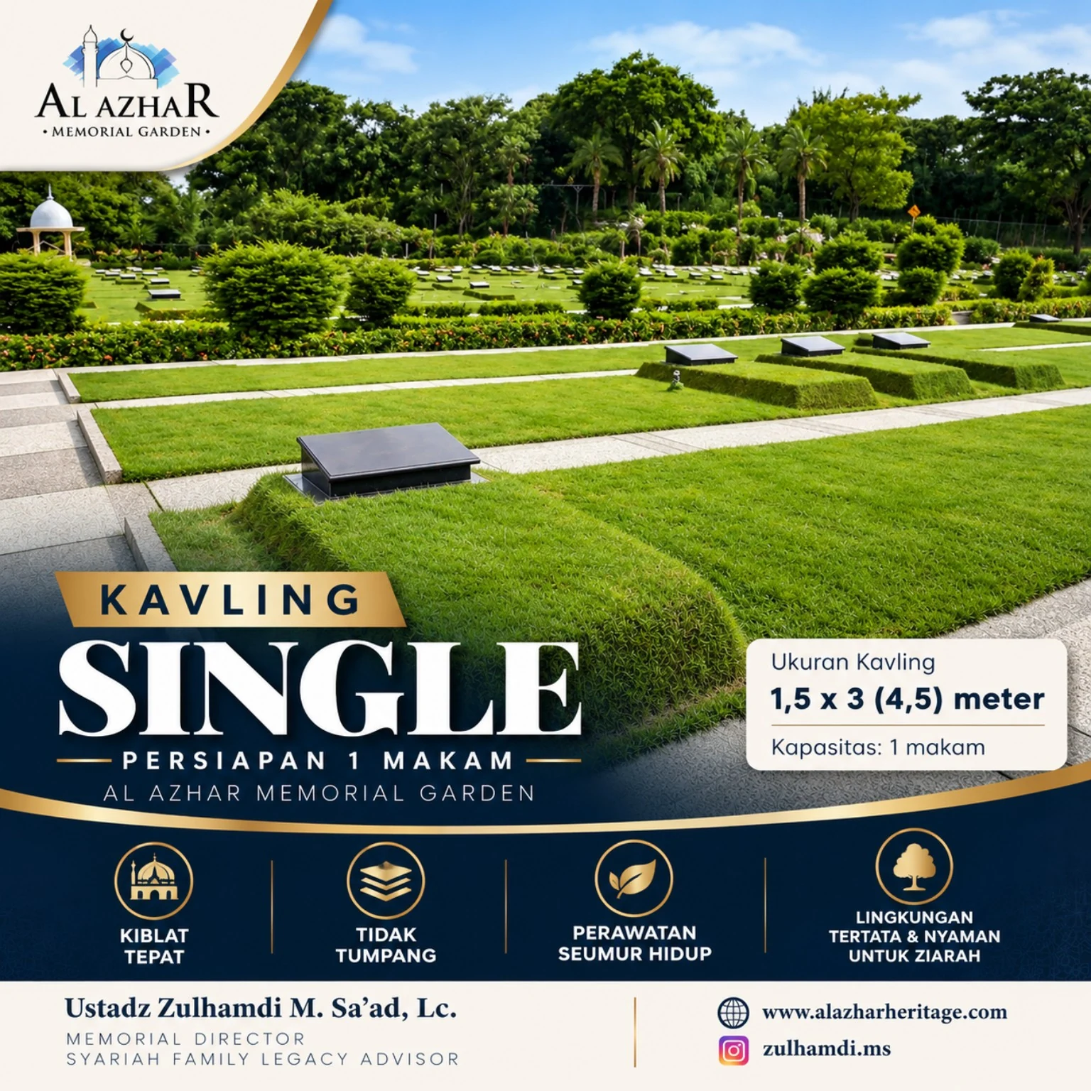 Kavling makam tipe Single Al Azhar Memorial Garden